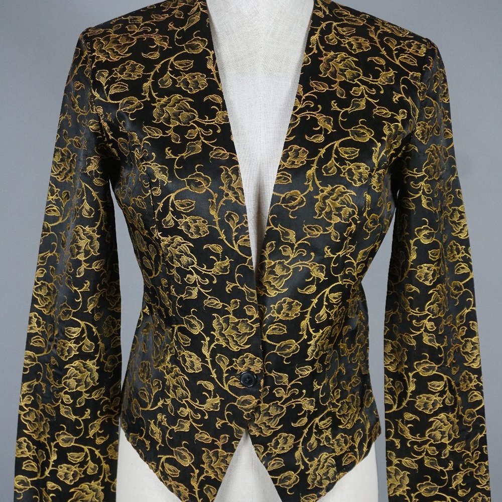 Vintage Early 80's Jacket Black & Gold Medium